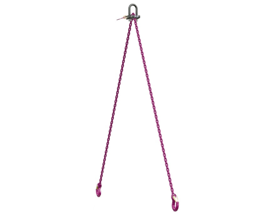 Adjustable two leg chain sling - 2,500lb capacity - grade 120