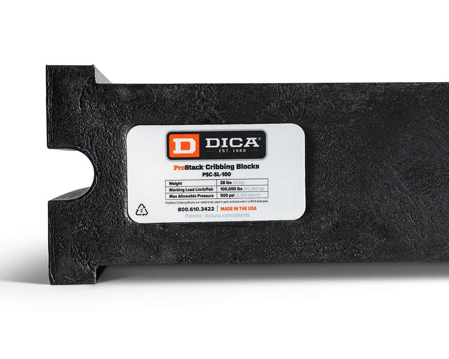 DICA PSC-SL-100 ProStack Cribbing Blocks 100,000lb capacity with Slot Lock (Black)