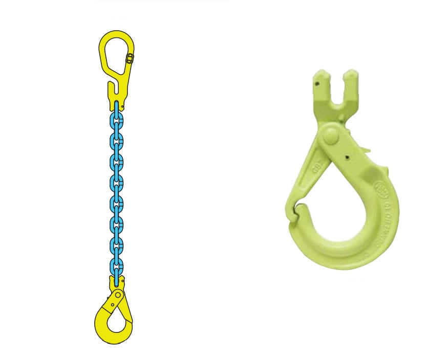 Crosby | Gunnebo Grade 10/100 Alloy FlexiLeg Chain Sling, Self Locking Hook, 1 leg, 5,700lb- 22,600lb capacity