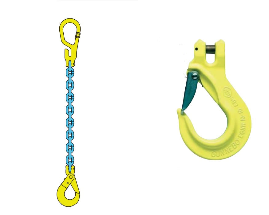 Crosby | Gunnebo Grade 10/100 Alloy FlexiLeg Chain Sling with Hook, 1 leg, 5,700lb- 22,600lb capacity