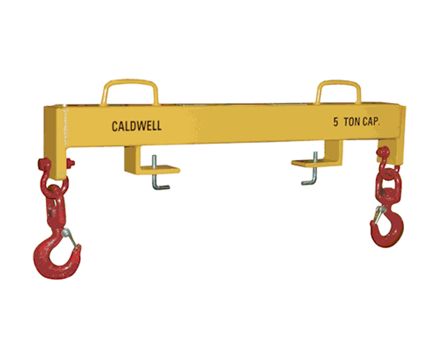 Caldwell Double Hook Forklift Beam with Swivel Hooks, 4,000lb- 10,000lb capacity