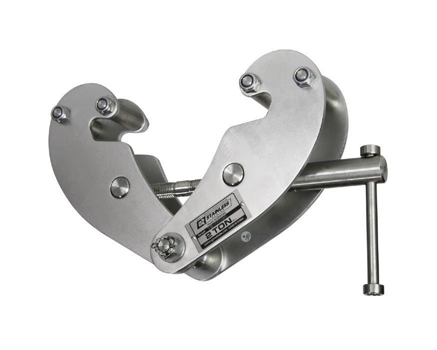OZ Lifting Stainless Steel Beam Clamp, 1t- 2t capacity