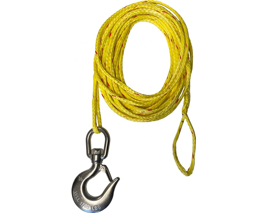 Synthetic Rope Assembly With Hook For Davit Crane