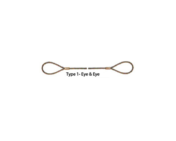 Wire rope sling with Eye & Eye ends 4ft - 20ft